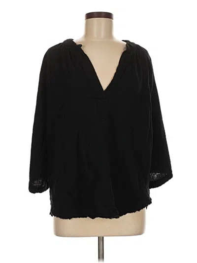 Pre-owned 9 Seed 3/4 Sleeve Blouse In Black