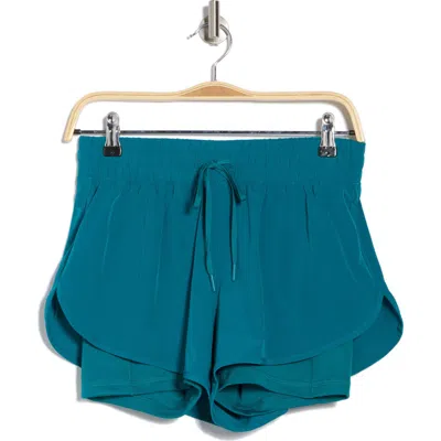 90 Degree By Reflex 2-in-1 Running Shorts In Harbor Blue