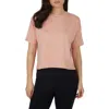 90 Degree By Reflex 2-pack Deluxe High-low Boxy Crop T-shirts In Heather Canyon Clay/white