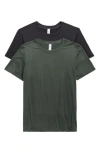 90 Degree By Reflex 2-pack Supersoft Everyday Crewneck T-shirts In Green