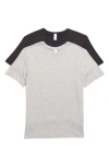90 Degree By Reflex 2-pack Supersoft Everyday Crewneck T-shirts In Heather.grey/black
