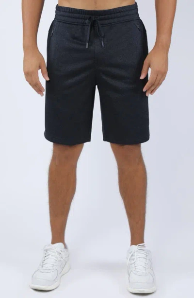 90 Degree By Reflex 2 Secure Zip Pocket Performance Shorts In Heather Navy