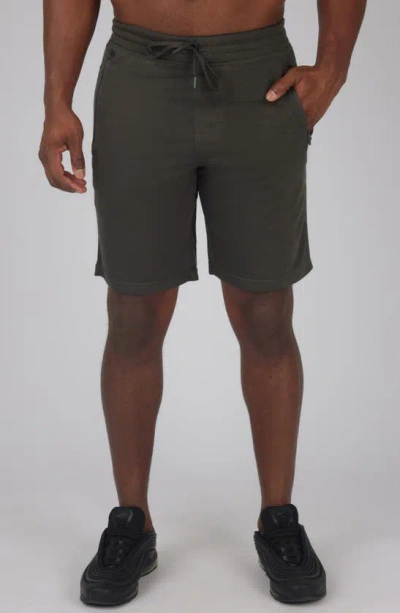 90 Degree By Reflex 2 Secure Zip Pocket Performance Shorts In Olive