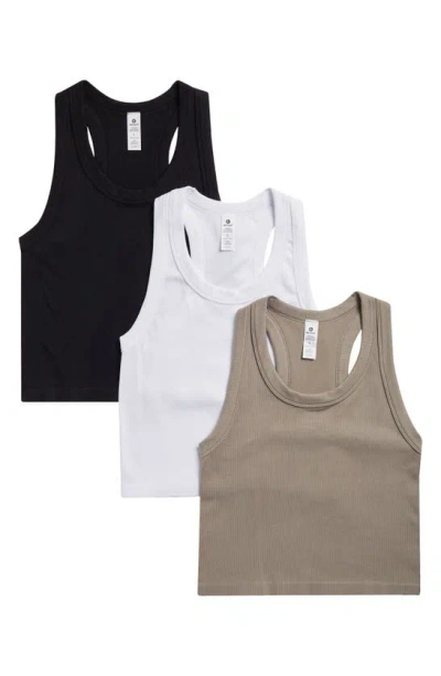 90 Degree By Reflex 3-pack Seamless Crop Tanks In Multi