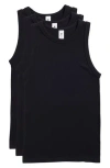 90 Degree By Reflex 3-pack Seamless Tank Tops In Black/black/black