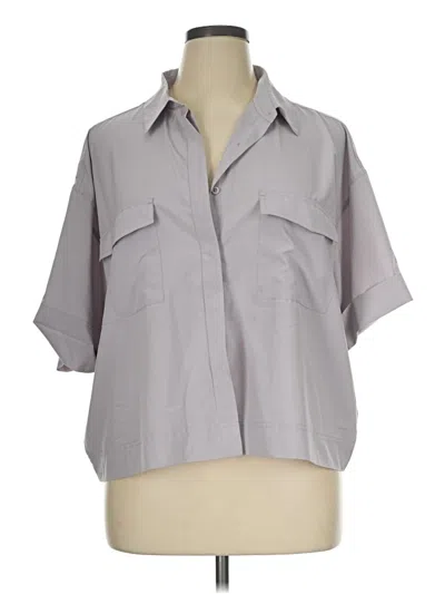 Pre-owned 90 Degree By Reflex 3/4 Sleeve Blouse In Gray