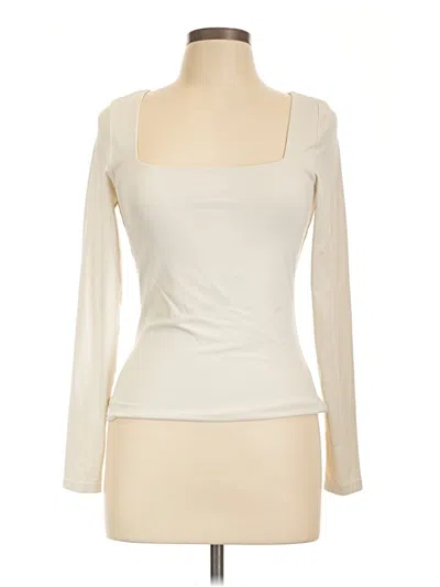 Pre-owned 90 Degree By Reflex 3/4 Sleeve T-shirt In Ivory