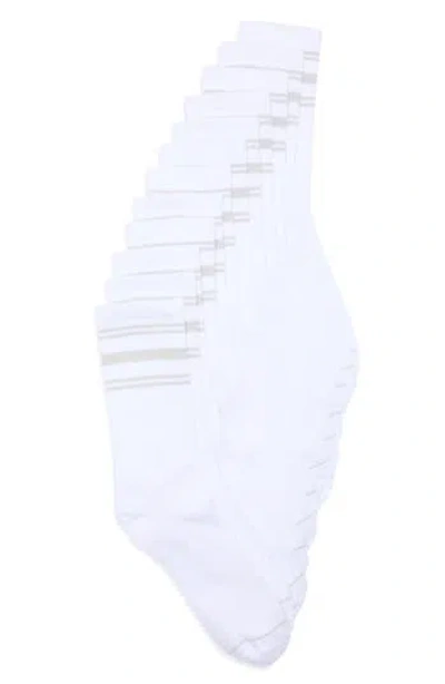 90 Degree By Reflex 6-pack Ribbed Crew Socks In White