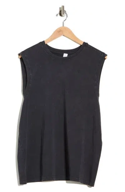 90 Degree By Reflex Acid Wash Cotton Blend Tank In Black