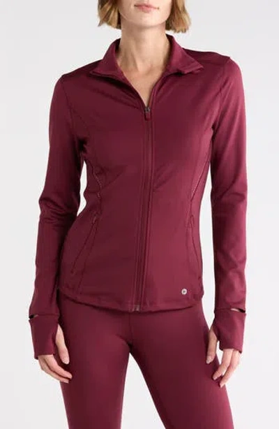 90 Degree By Reflex Air Glide Performance Zip Jacket In Windsor Wine