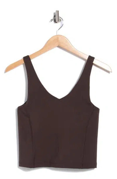 90 Degree By Reflex Air Glide V-neck Performance Crop Tank In Chocolate Torte