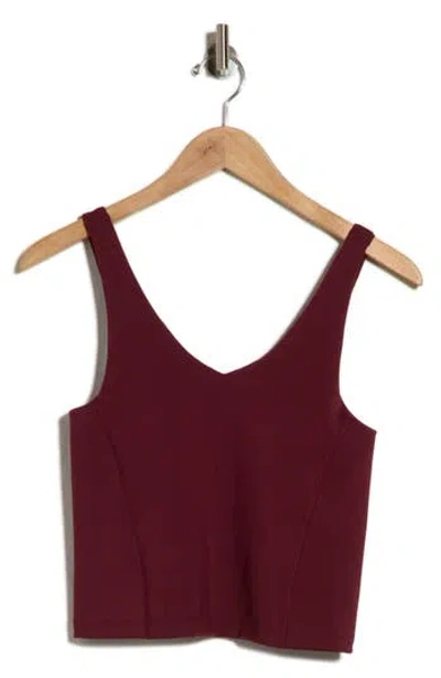 90 Degree By Reflex Air Glide V-neck Performance Crop Tank In Windsor Wine