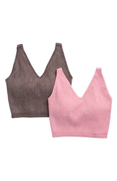 90 Degree By Reflex Alamo Stone Wash 2-pack V-neck Seamless Bralettes