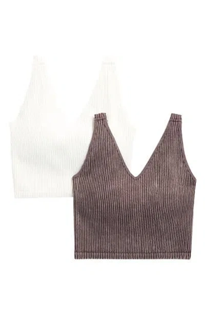 90 Degree By Reflex Alamo Stone Wash 2-pack V-neck Seamless Bralettes