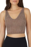 90 Degree By Reflex Alamo Stone Wash 2-pack V-neck Seamless Bralettes In Mocha Latte/crystal Gray