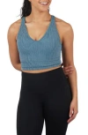 90 Degree By Reflex Alamo Stone Wash 2-pack V-neck Seamless Bralettes In Tapestry/black