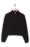 90 Degree By Reflex Andrea Mini Seersucker Crop Pullover In Black
