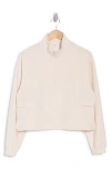90 Degree By Reflex Andrea Mini Seersucker Crop Pullover In Crystal Gray