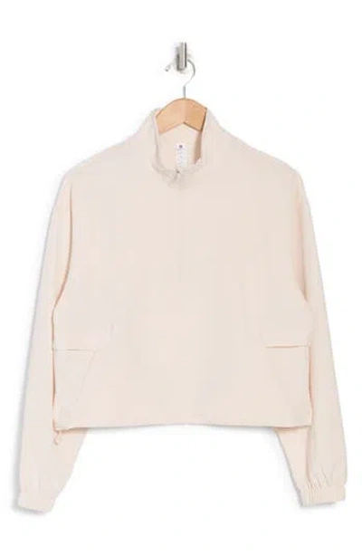 90 Degree By Reflex Andrea Mini Seersucker Crop Pullover In Crystal Gray