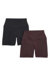90 Degree By Reflex Assorted 2-pack Bike Shorts In Chocolate Torte/black