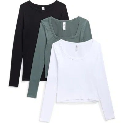 90 Degree By Reflex Assorted 3-pack Leighton Rib Seamless T-shirts In Multi