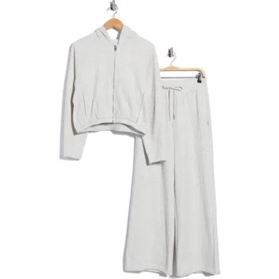 90 Degree By Reflex Bentley Fleece Hoodie & Pants Set In Gray