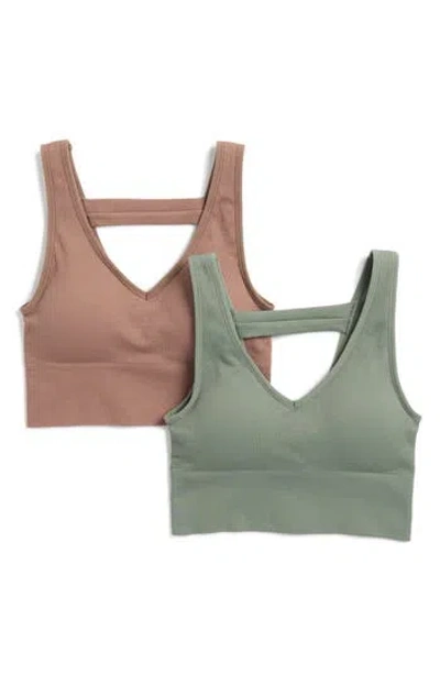 90 Degree By Reflex Bianca 2-pack V-neck Rib Seamless Bralettes