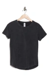 90 Degree By Reflex Brenna Cotton Jersey Acid Wash T-shirt In Black
