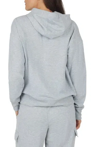 90 Degree By Reflex Brushed Terry Time Off Perfect Hoodie In Heather Light Grey