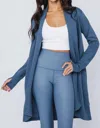 90 Degree By Reflex Butter Long Sleeve Open Cardigan In Bering Sea