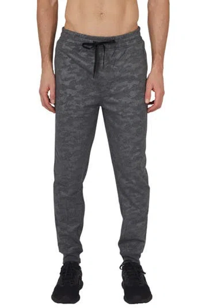 90 Degree By Reflex Camo Print Brushed Joggers In Heather Charcoal