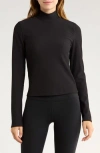 90 Degree By Reflex Chill Tech Rib Venture Mock Neck Top In Black