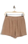 90 Degree By Reflex Cityrun Rib Knit Wide Leg Shorts In Brown