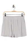 90 Degree By Reflex Cityrun Rib Knit Wide Leg Shorts In Neutral