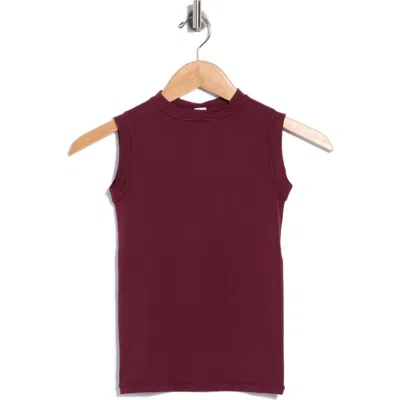 90 Degree By Reflex Clarissa Mock Neck Top In Burgundy