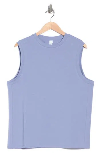 90 Degree By Reflex Crewneck Stretch Cotton Tank In Blue