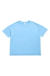 90 Degree By Reflex Deluxe Textured High Low Activewear T-shirt In Blue