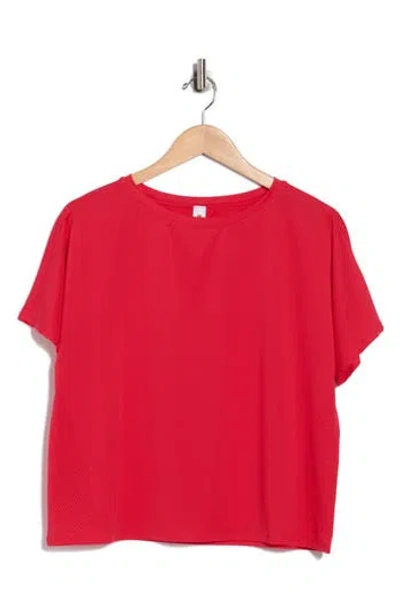 90 Degree By Reflex Dolman Sleeve Crop Active T-shirt In Red