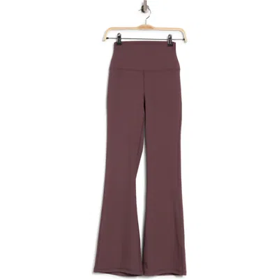 90 Degree By Reflex Felix Rib Everyday Flare Leggings In Classic Brown