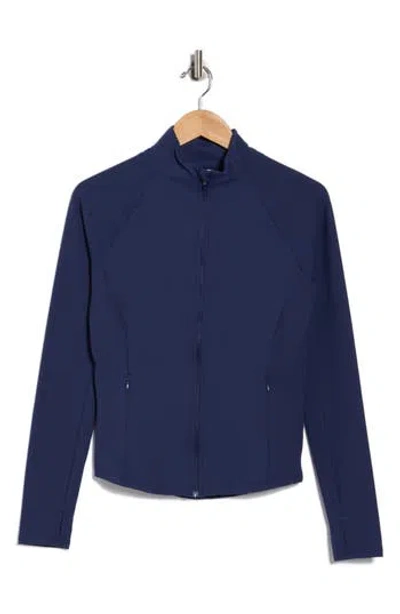 90 Degree By Reflex Felix Ribbed Active Jacket In Blue