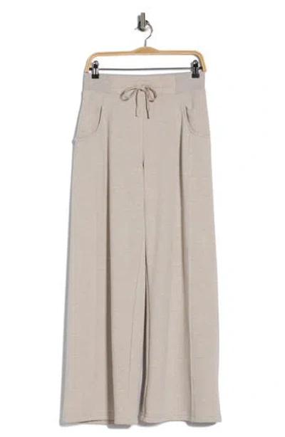 90 Degree By Reflex Fleece Wide Leg Pants In Brown