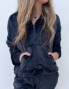 90 Degree By Reflex Double Butter Fleece Zip-up Hoodie In Black