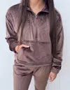 90 Degree By Reflex Go Out With A Bang Pullover + Jogger Set In Brown In Brown