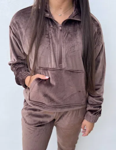 90 Degree By Reflex Go Out With A Bang Pullover + Jogger Set In Brown