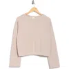 90 Degree By Reflex Herringbone Crop Pullover Sweatshirt In Neutral