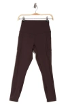 90 Degree By Reflex Interlink Polygiene Supreme Pocket Leggings In Chocolate Torte
