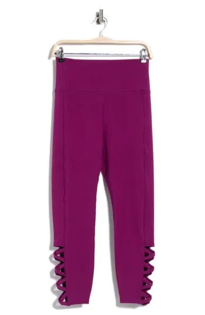 90 Degree By Reflex Interlock Dominion High Waist 7/8 Leggings In Purple