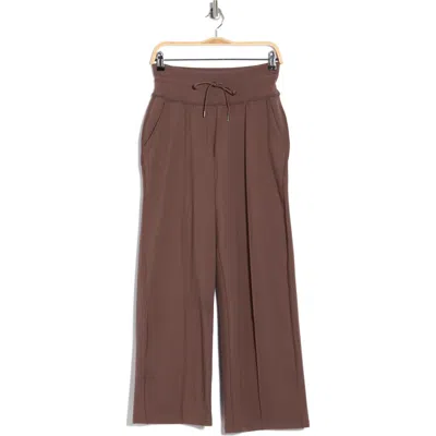 90 Degree By Reflex Interlock High Waist Pintuck Wide Leg Pants In Brown