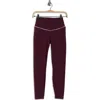 90 Degree By Reflex Interlock Leggings In Burgundy