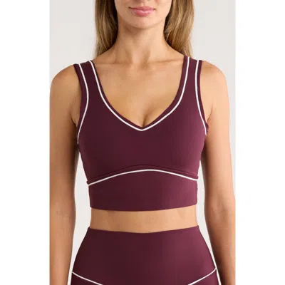 90 Degree By Reflex Interlock Sports Bra In Burgundy